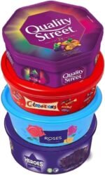 Oscanoltd 4 x Chocolate Tubs ASSORTED PACK 1 EACH Of Celebrations, Heroes, Roses, Quality Street Chocolate Sharing Tub Perfect For Any Occasion Ideal Gifts